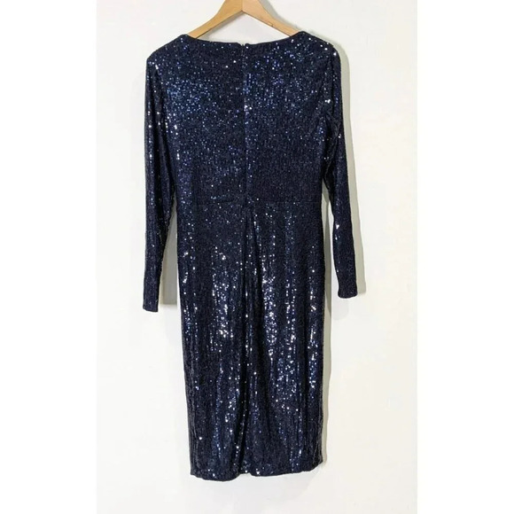 NWT Lauren Ralph Lauren Women's Dress Sparkling Midnight Blue Size 6 MSRP $265 - Picture 3 of 9
